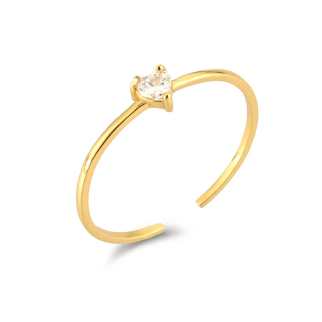 heart gemstone rings(18k plated)