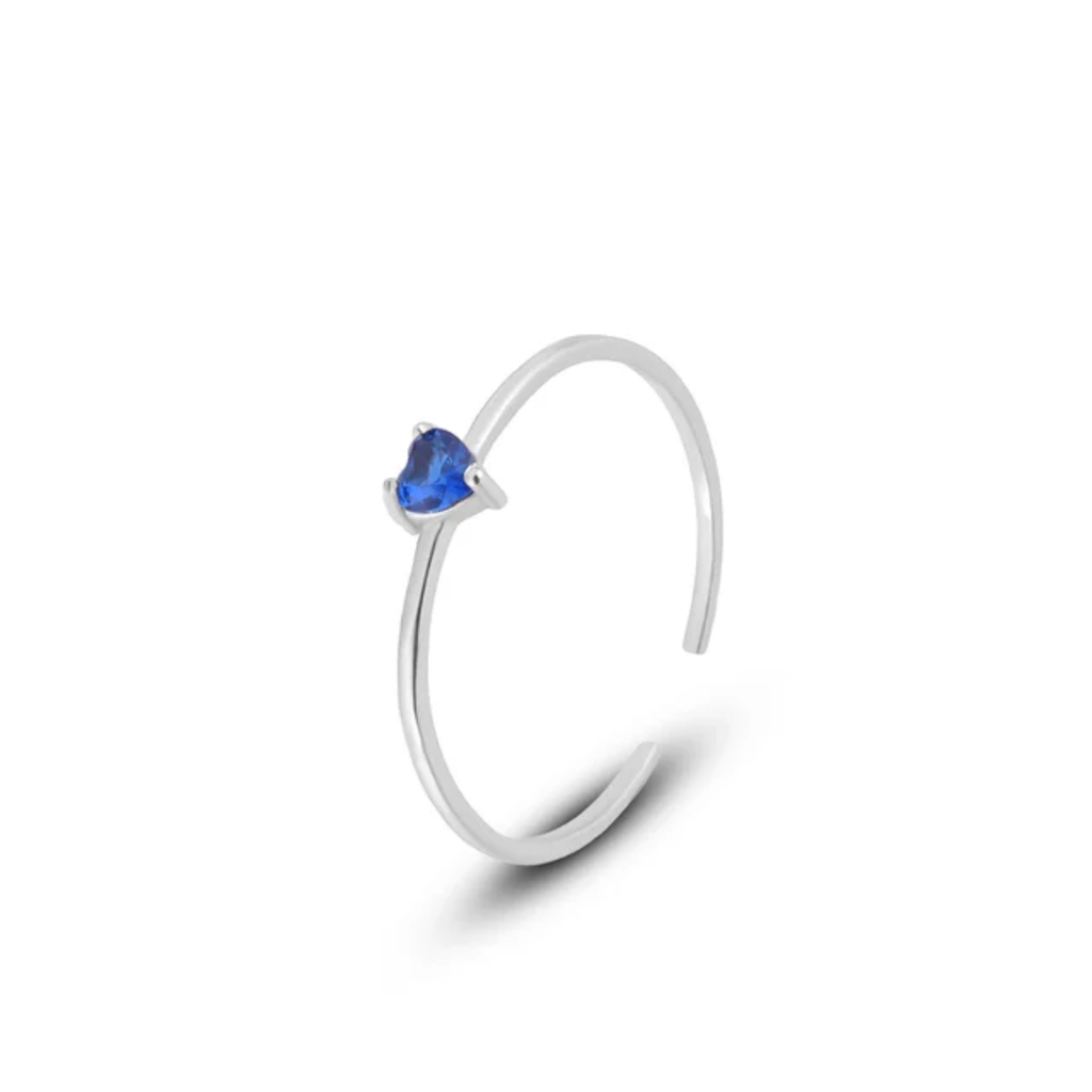 Silver heart gemstone (rhodium plated)